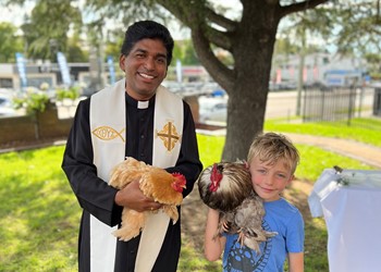 Why did a chicken, goldfish and sheep visit St Joseph’s, East Maitland?  IMAGE